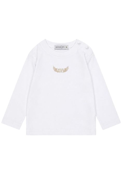 T-shirt neonato bianca in cotone Manuel Ritz | 4526BIANCO